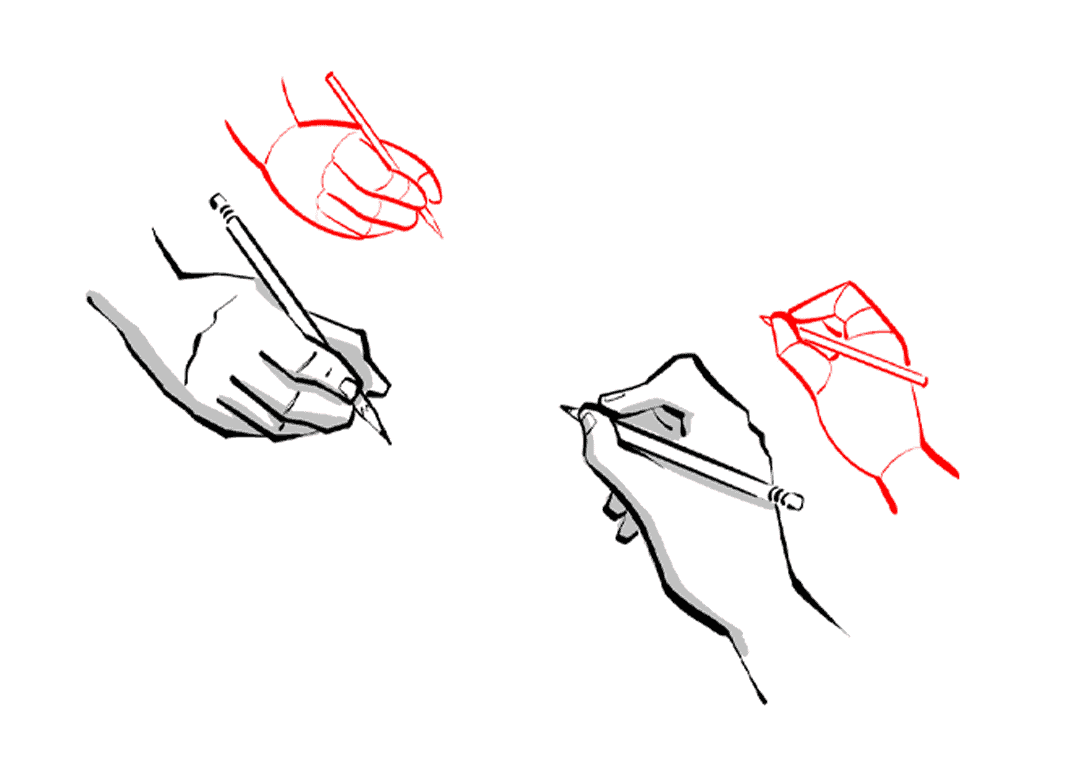 How to draw hands holding things - Step 3