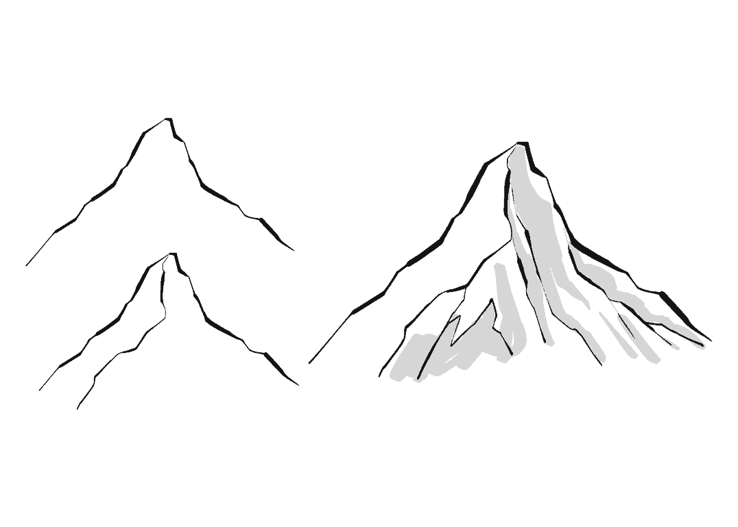 How to draw mountains - Step 5