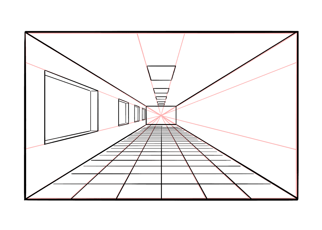 How to draw in one-point perspective - Step 6