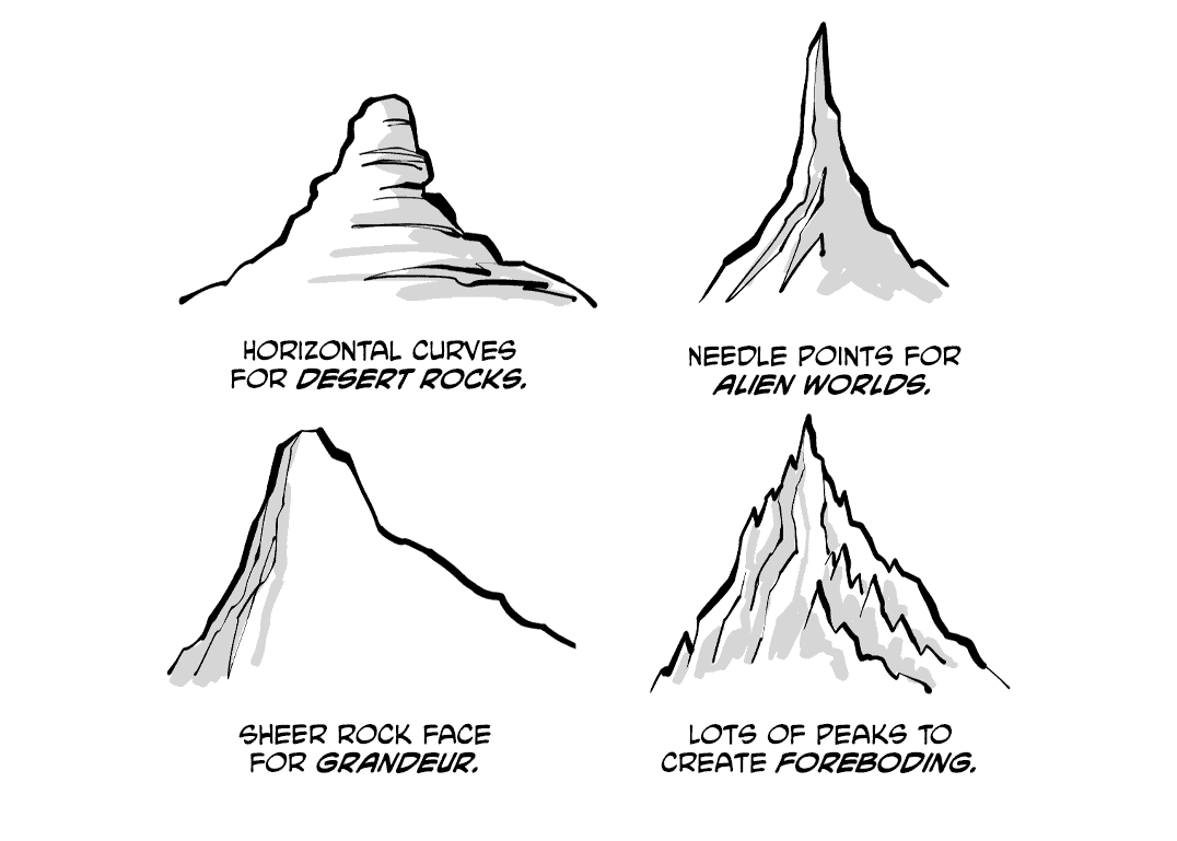 How to draw mountains - Step 6