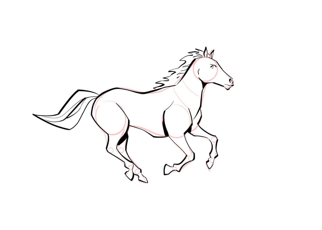 How to draw horses - Step 9